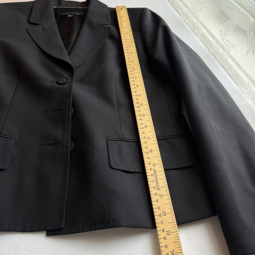 Anne Klein Suit Black Wool Blend 3-Button Blazer Jacket 12P Petite - Picture 10 of 14